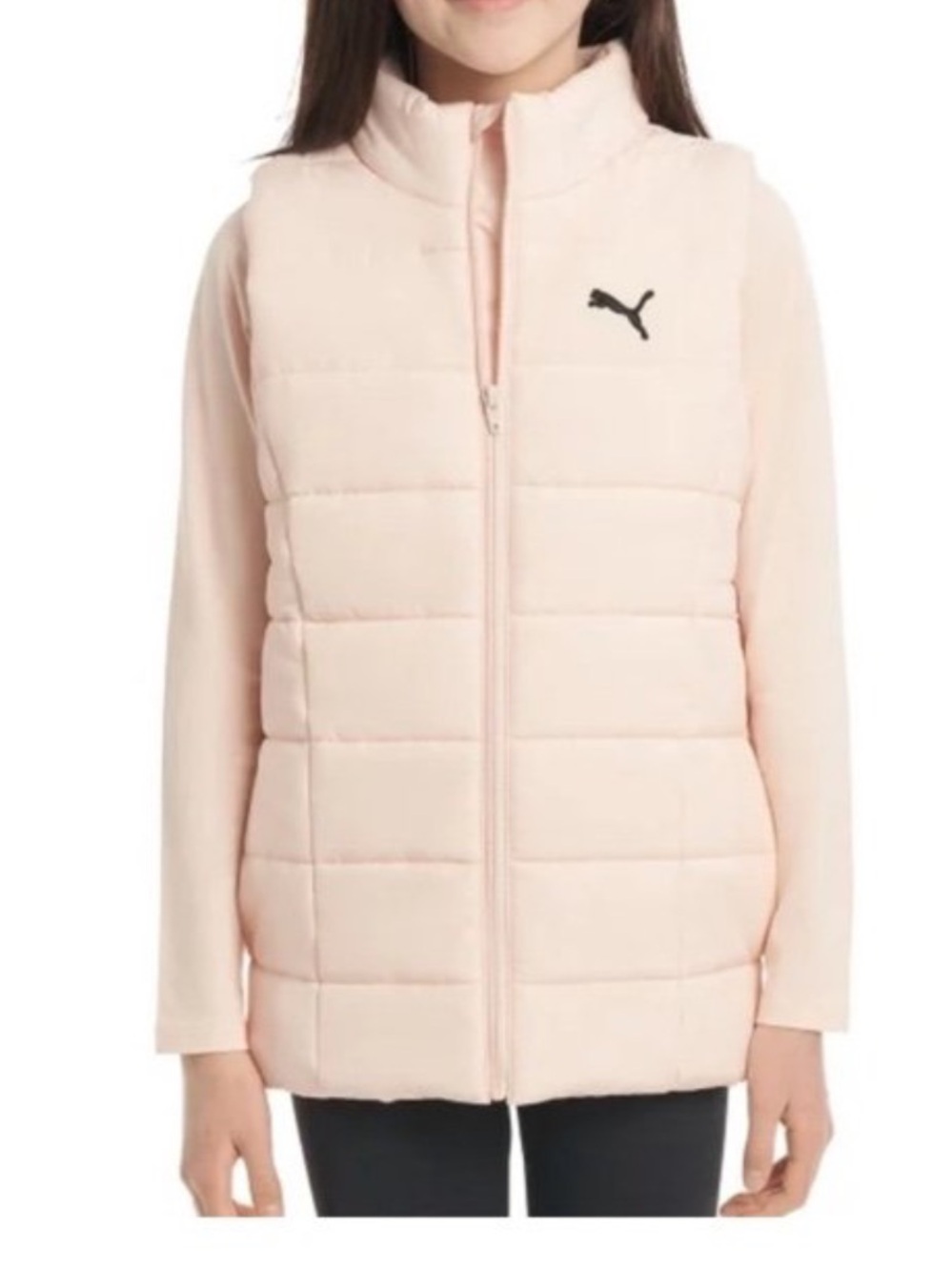Puma Pink Quilted Sleeveless Puffer Vest